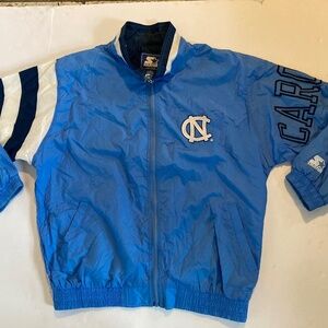 Vintage 90s North Carolina Tar Heels STARTER Windbreaker Sz Large w/Star Zipper